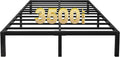 yookare 14 Inch Tall 3500lbs Heavy Duty Metal Bed Frame/with Storage/Mattress Foundation/Steel Slats Platform/Noise Free/No Box Spring Needed,Cal King