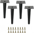 Blacke Metal Furniture Legs Heavy Duty Straight Furniture Feet DIY Modern Replacement Legs for Cabinet Sofa Couch Chair-Set of 4 (Blacke, 8")