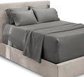 Hearth & Harbor Extra Deep Pocket Sheets - Fits Mattress 18-24 Inches Deep - Extra Deep Pocket Twin Sheets Sets - 4 Piece Twin Size - Gray