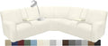 Waterproof Reclining Sectional Couch Covers Washable L Shaped Couch Cover for Sectionals Recliner Sofa Covers Stretch Corner Recliner Slipcovers for Dogs (5 Seater 2 Console Cover, Cream)