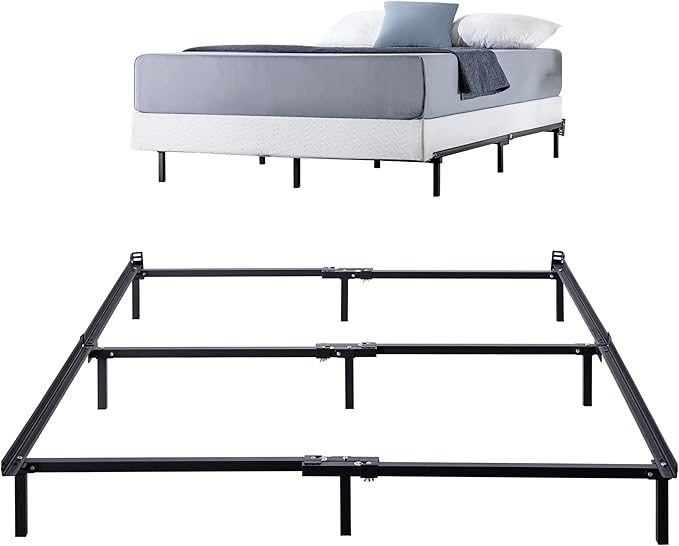 Zinus Michelle Compack 6-Leg Support Bed Frame, for Box Spring and Mattress Set, Twin, Black (AZ-SBF-07T)