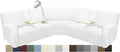 Waterproof Reclining Sectional Couch Covers Washable L Shaped Couch Cover for Sectionals Recliner Sofa Covers Stretch Corner Recliner Slipcovers for Dogs (5 Seater 2 Console Cover, White)