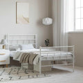 White Twin Metal Bed Frame 81.5 x 41.1 x 35.4 in, Modern Platform Bed Frame with 10.2 in Under-Bed Storage, Powder-Coated Steel for Adult Guest Bedroom