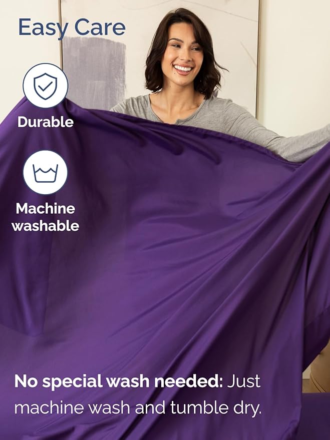 Extra Deep King Sheet Set - 6 Piece Breathable and Cooling Sheets - Hotel Luxury Bedding for Women, Men, Kids & Teens - Easy & Secure Fit - Soft, Wrinkle Free and Comfy - Extra Deep Pockets - Purple