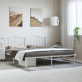 Modern Metal Bed Frame with Sleek White Finish, Contemporary Design for Bedroom, Durable Steel Structure with Strong Support and Easy Maintenance