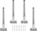 4pcs 10 Inch Furniture Legs, Straight Conical Metal Legs Chrome Mid-Century Style Furniture Feet for Sofa Cabinet Table Chair Cupboard Couch Ottoman Home DIY Projects