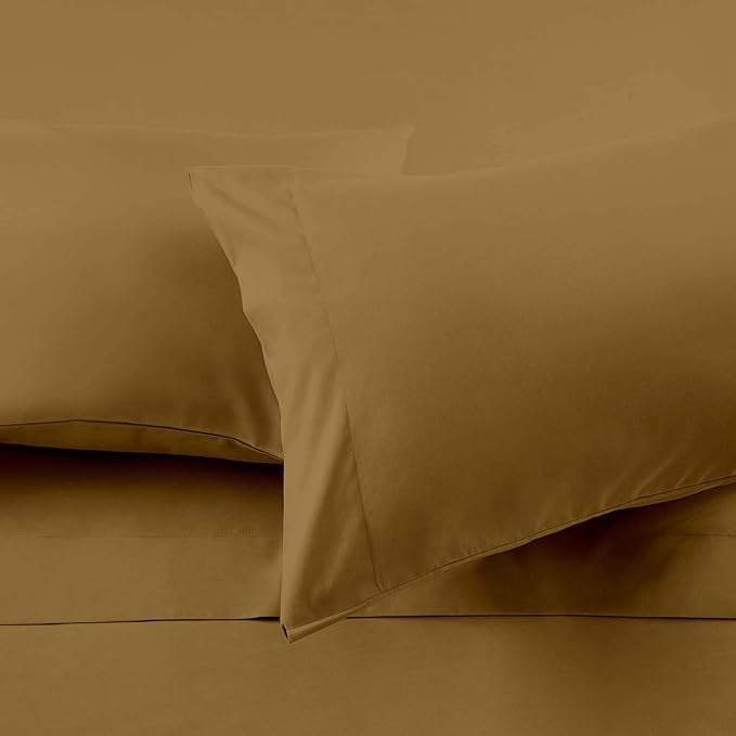 Ready To Rest Queen Waterbed Sheets, 4 Piece Attached Sheet Set, Fits 15 Inch Deep Mattress, Brushed Microfiber, Ultra Soft and Lightweight (Taupe)