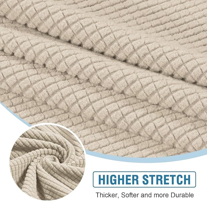 H.VERSAILTEX Backrest Cushion Covers Sectional Couch Back Cushion Covers for Sectional Sofa Set for Both Left/Right Couch (Back Only: 1 Chaise + 2 Sofa, Island Fossi)