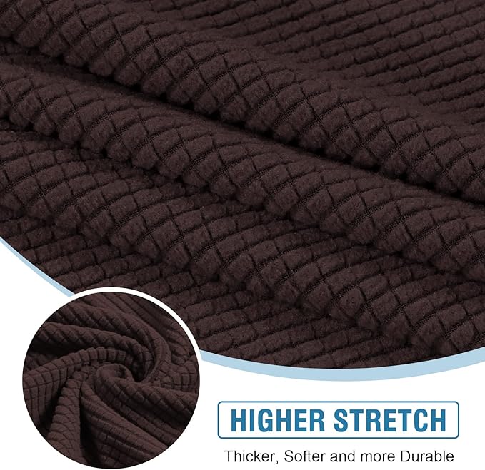 H.VERSAILTEX Sectional Couch Covers 4 Pieces Sofa Seat Cushion Covers L Shape Separate Cushion Couch Chaise Cover for Both Left/Right Sectional Couch (Seat Only: 1 Chaise + 3 Sofa, Chocolate)