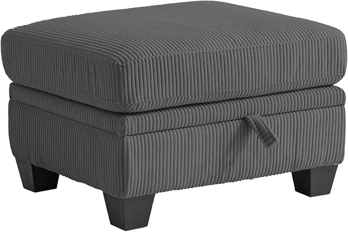CHIC HOUSE Middle Module for Modular Couch, Corduroy Customizable Chaise, Storage Ottoman for Sectional Sofa, Armrest, Single/Double Seater