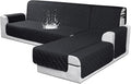 VANSOFY Sectional Couch Covers 100% Waterproof L Shaped Sofa Slipcover 3pcs Reversible Chaise Lounge Cover for Sectional Sofa Furniture Protector Cover for Pets Cat Dog(Large, Blcak)