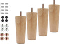 4pcs 4.8 Inch Wood Furniture Legs, Straight Conical Solid Wood Sofa Legs, Mid-Century Style Furniture Feet for Sofa Cabinet Table Cupboard Couch Ottoman Home DIY Projects