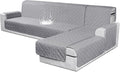 VANSOFY Sectional Couch Covers 100% Waterproof L Shaped Sofa Slipcover 3pcs Reversible Chaise Lounge Cover for Sectional Sofa Furniture Protector Cover for Pets Cat Dog(Large, Light Gray)