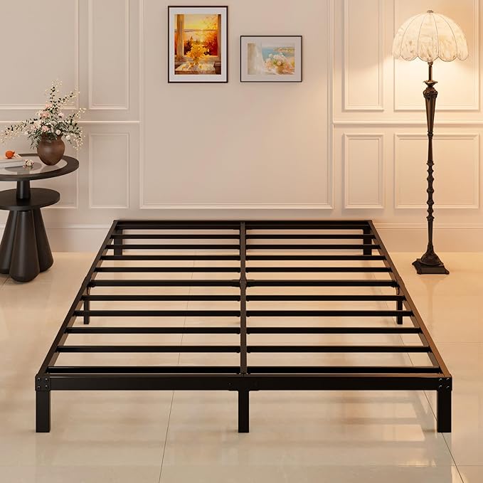 Maenizi 8 Inch Full Size Bed Frame No Box Spring Needed, Heavy Duty Metal Platform Bed Frame Full Support Up to 3000 lbs, Easy Assembly, Noise Free, Black