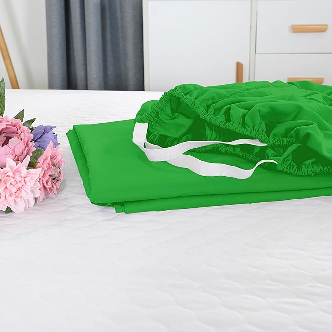 Elegant Comfort 1500 Premium Hotel Quality 18-21 Inches Deep - Extra Deep Pocket Single Fitted Sheet for High Mattress, Luxury and Softest, Smart Pocket - Wrinkle Free, California King, Emerald Green