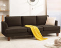 Mid Century Modern Couches for Living Room, 89" Comfy Brown Couch Sofa with 3-Seater Deep Seats, Upholstered Sofas for Living Room, Office Apartment, Bedroom