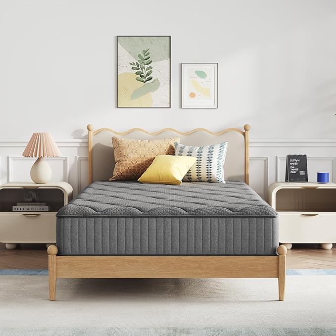 Novilla 6 Inch Full Size Mattress,Hybrid Mattress Full with Bonnell Coil & Gel Infused Memory Foam Layer for Cooling Comfort & Pressure Relief Mattresses in a Box CertiPUR-US Certified