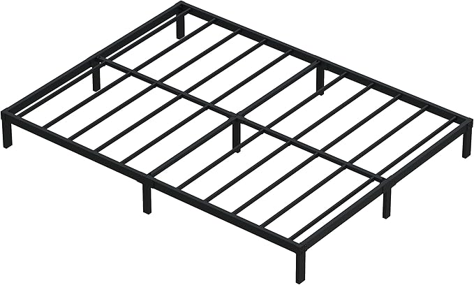 DiaOutro 9 Inch King Bed Frame Heavy Duty Low Profile Metal Platform No Box Spring Needed Mattress Foundation, Easy to Assembly, Noise Free, Black