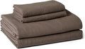 Amazon Basics Queen Bed Sheet, 4-Piece Bedding Set, Double Brushed Microfiber, Ultra Soft, Easy Care, Brown
