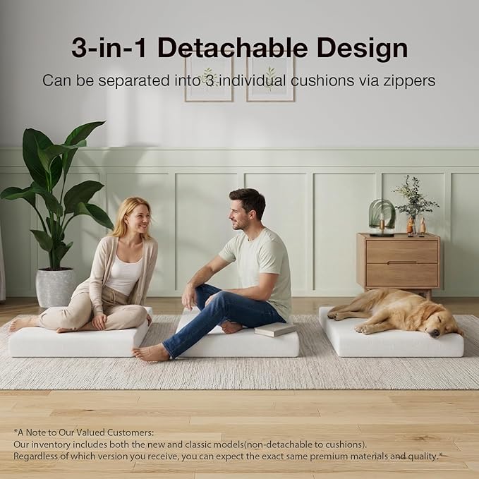 Novilla Foldable Mattress, Full Size Comfort Foam Trifold Mattress with Cloud Design Cover, 4 Inch Folding Mattress for Back Pain Relief, Suitable for Camping, RV Travel, 75"x54"x4"