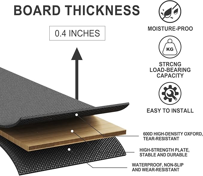 Imperius Folding Spring Box,Breathable, Noise Minimizing,Large Double Bed 10mm Bunkie Board, Twin Size 38x75''