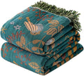 Boho Throw Blanket for Bed 100% Cotton Soft Lightweight Quilt Blanket Bird Floral Embroidery Spring Room Decor Large Bed Blankets,90"x98" All Season Rustic Throw for Sofa Couch Chair