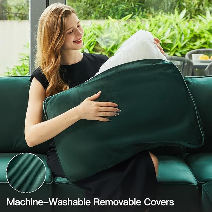 Belffin Modular Sectional Sofa with Storage Chaises Sectional Sleeper Sofa Couch 8 Seat Sectional Bed Green