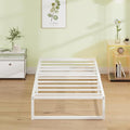 EMODA 12 Inch Twin Bed Frames, Metal Platform Bed Frame Twin No Box Spring Needed, Heavy Duty Steel Slats Support, Easy Assembly, Noise Free, White