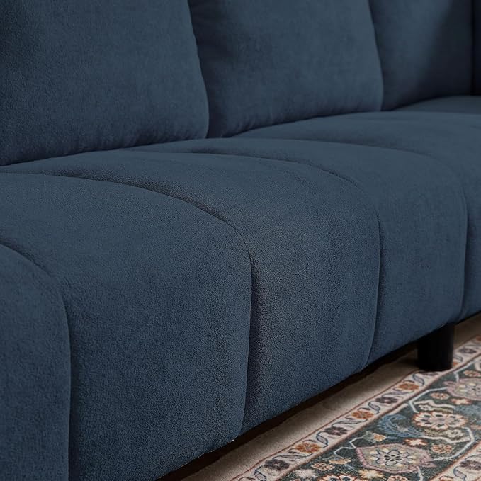 102" Convertible Sectional Sofa Couch, L Shaped Couch with Back Cushions, Modern Upholstered 6-Seat Reversible Sofa Set for Living Room, Apartment, Office, Blue