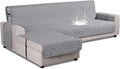VANSOFY Upgraded Sectional Couch Covers 100% Waterproof L Shaped Sofa Slipcover Reversible Chaise Lounge Cover for Sectional Sofa Furniture Protector Cover for Pets Dog Cat(Large, Light Gray)