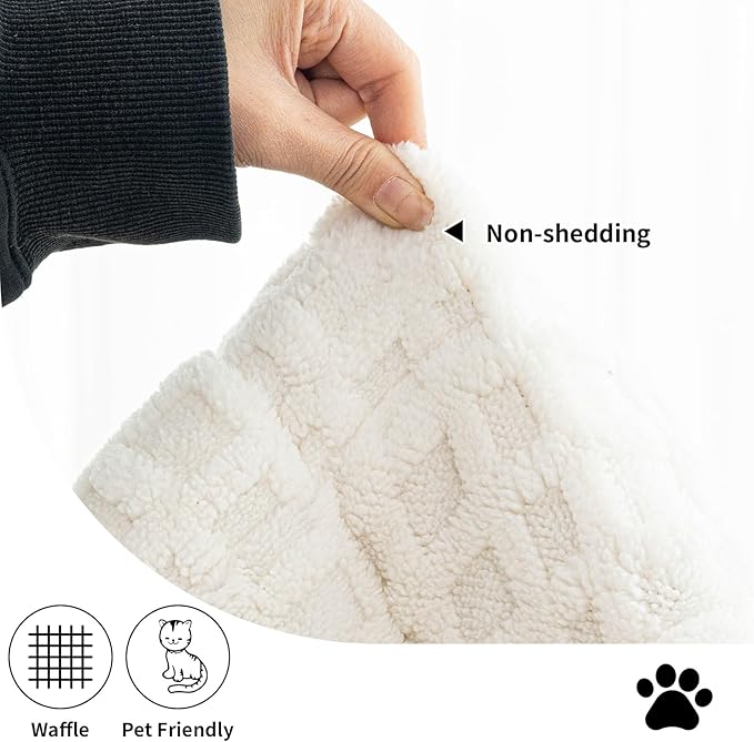 Dog Couch Cover, Couch Cover for Dogs Washable, Funny Fuzzy Plush Sofa Covers, Non Slip Dog Covers for Couches and Sofas, Sofa Pad Furniture Protector for L Shaped(Beige White 27.6"x 82.7")