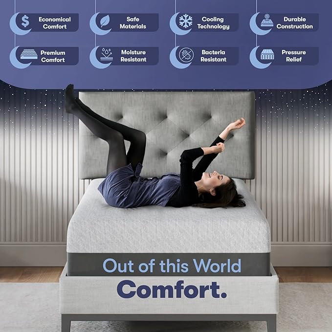 Celestial Sleep 12 Inch Twin XL Mattress, Made in The USA, CertiPUR-US®, Oeko-Tex®, and Fiberglass-Free™ Certified Cooling Bed, Gel Memory Foam Mattress in a Box - Soft