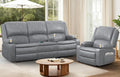3+1 Manual Recliner Sofa, Maximum Load Capacity 1800lbs & Ergonomics Design, Multi-Functional Middle Seat & Home Theater Seating with Removable Armrest and Storage for RV Living Room (PU,Grey)