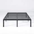 NEW JETO Metal Bed Frame,Queen Size Bed Frame with Storage Space,Heavy Duty Sturdy Mattress Foundation, Easy Assembly,No Box Spring Needed, Black,12 Inch,Queen