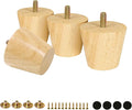 FoDau770 Rubber Wood Furniture Legs 2 Inches, Straight Tapered Wood Feet Mid Century Sofa Legs Set of 4, 5/16" UNC Furniture Feet Replacement Parts for Cabinet Couch Dresser Chair Ottoman Table