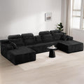 141’’ Cloud Sectional Couch with High Backrest, Convertible U-Shaped Modular Sectional Sofa with Deep Seat, Soft Corduroy Upholstery, Boneless Couches Comfortable for Living Room