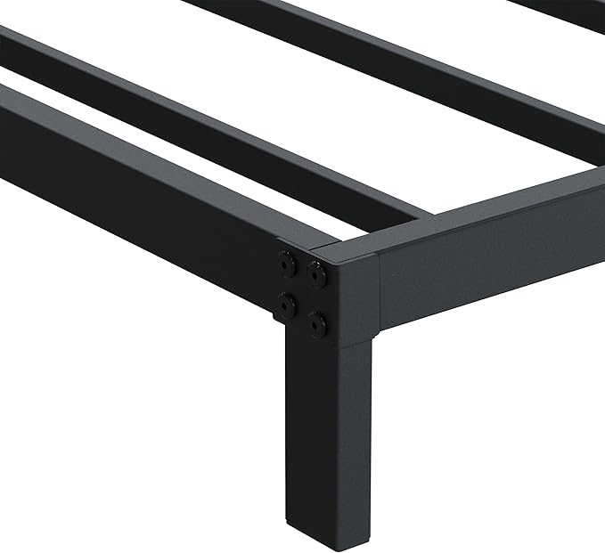 DiaOutro 7 Inch Full Size Bed Frame Heavy Duty Low Profile Metal Platform No Box Spring Needed Mattress Foundation, Easy to Assembly, Noise Free, Black