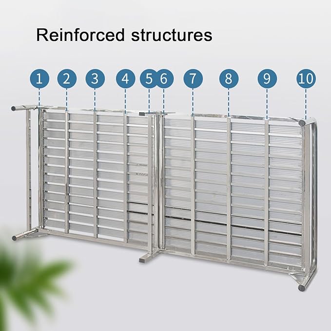 Folding Bed Frame Single Stainless Steel Fold up Beds for Adults Stable and Load-Bearing Portable Guest Bed for Home Bedroom Office Nap(197 * 100 * 33cm)