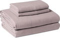 Amazon Basics Queen Bed Sheet, 4-Piece Bedding Set, Double Brushed Microfiber, Ultra Soft, Easy Care, Purple