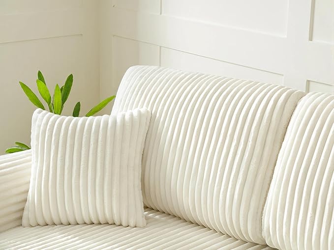 109“L-Shaped Sectional Sofa Boneless Couch Upholstery Cloud Modular Couch with Chaise No Assembly Required Corduroy Fabric Combination Deep Seat Living Room Bedroom(Cream, Right Hand Facing)