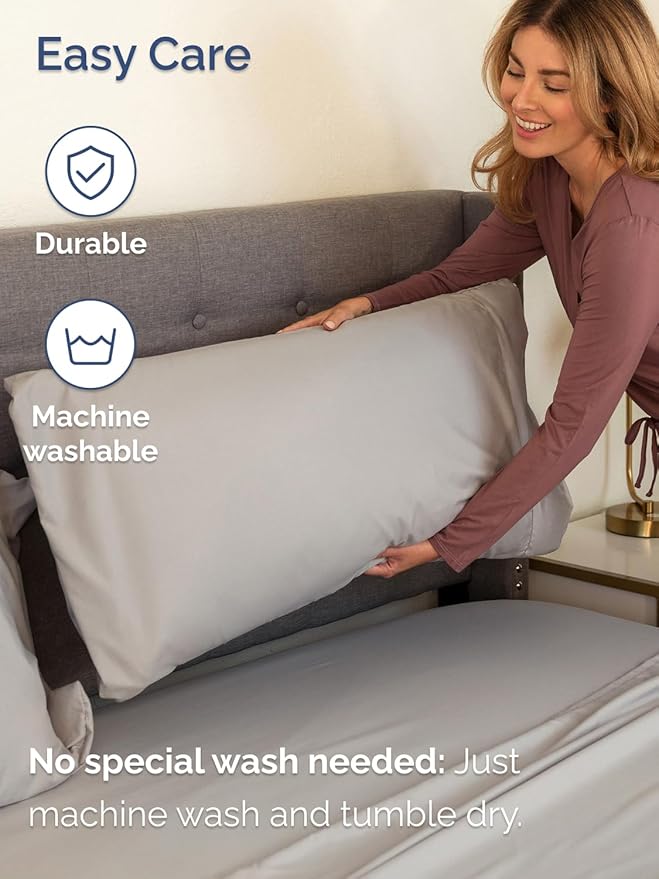 Extra Deep Twin XL Sheet Set - 4 Piece Breathable and Cooling Sheets - Hotel Luxury Bedding for Women, Men, Kids & Teens - Easy & Secure Fit - Soft and Wrinkle Free - Extra Deep Pockets - Light Grey