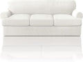 PrinceDeco T Cushion Sofa Slipcover 4 Pieces Sofa Covers for T Cushion Couch Soft Sofa Slip Covers Furniture Protector with 3 Individual T Shape Seat Covers Width Up to 88" Porcelain