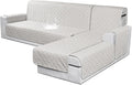 VANSOFY Sectional Couch Covers 100% Waterproof L Shaped Sofa Slipcover 3pcs Reversible Chaise Lounge Cover for Sectional Sofa Furniture Protector Cover for Pets Dog Cat(Large, Off White)