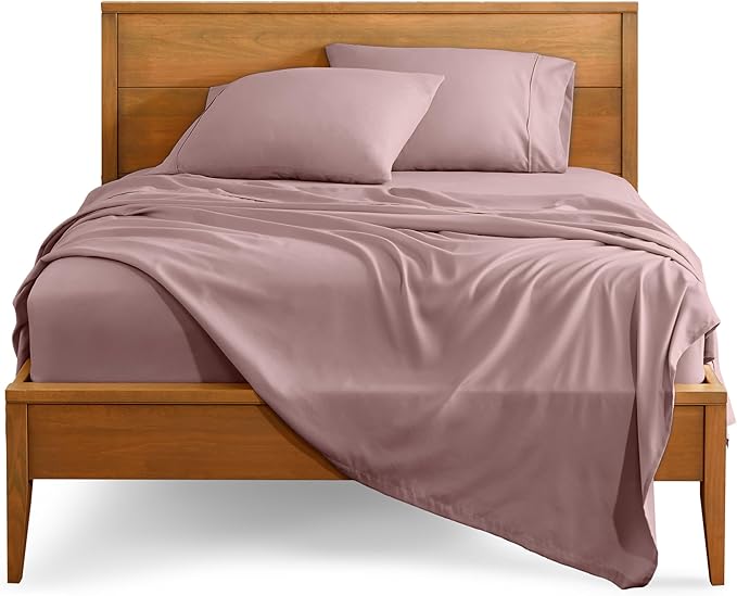 Bare Home Full Sheet Set - 1800 Ultra-Soft Microfiber Full Bed Sheets - Double Brushed - Deep Pockets - Easy Fit - 4 Piece Set - Bedding Sheets & Pillowcases (Full, Mauve)
