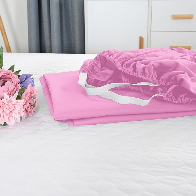 Elegant Comfort 1500 Premium Hotel Quality 18-21 Inches Deep - Extra Deep Pocket Single Fitted Sheet for High Mattress, Luxury and Softest, Smart Pocket - Wrinkle Free, California King, Light Pink