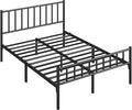 Yaheetech 14 Inch Full Size Bed Frame Metal Platform Bed with Spindle Headboard Footboard/Mattress Foundation/No Box Spring Needed/Underbed Storage Space/Steel Slat Support/Easy Set up, Black