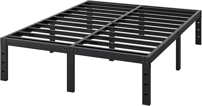 SHLAND Full Size Bed Frame, 14 Inch Heavy Duty Metal Platform Bed Frame No Box Spring Needed, Storage Space, No Noise, Easy Assembly