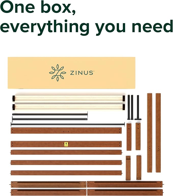 Zinus Leah Bamboo Platform Bed Frame with Headboard, No Box Spring Needed, Wood Slat Support, Easy Assembly, King