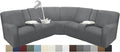 Couch Covers for Sectional Sofa Reclining L Shape Waterproof Washable Sectional Couch Covers Super Stretch Recliner Sofa Slipcover(5 Seater 2 Console Cover, Grey)
