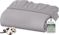 Royale Linens 100% Organic Cotton Fitted Sheet - Percale Weave - Super Soft Deep Pocket Bottom Sheets - Elastic Sheet Queen Size - Queen Fitted Sheets Only - (60"x80"+15", Silver)